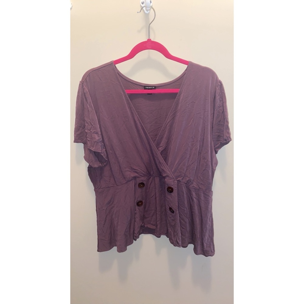Torrid size 3 purple button front top